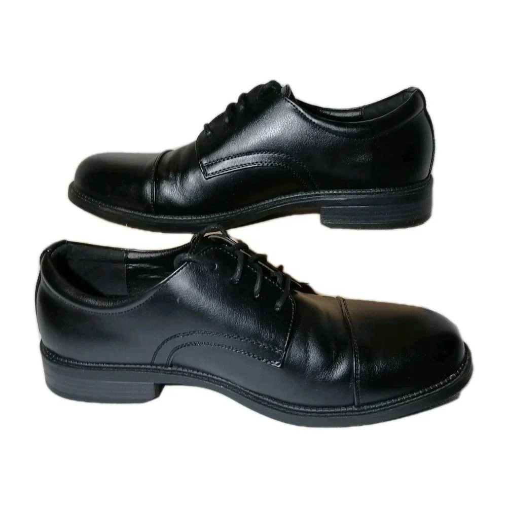 Dexter Comfort Mens Black Cap‎ Toe Memory Foam Lace Up Oxford Dress Shoes